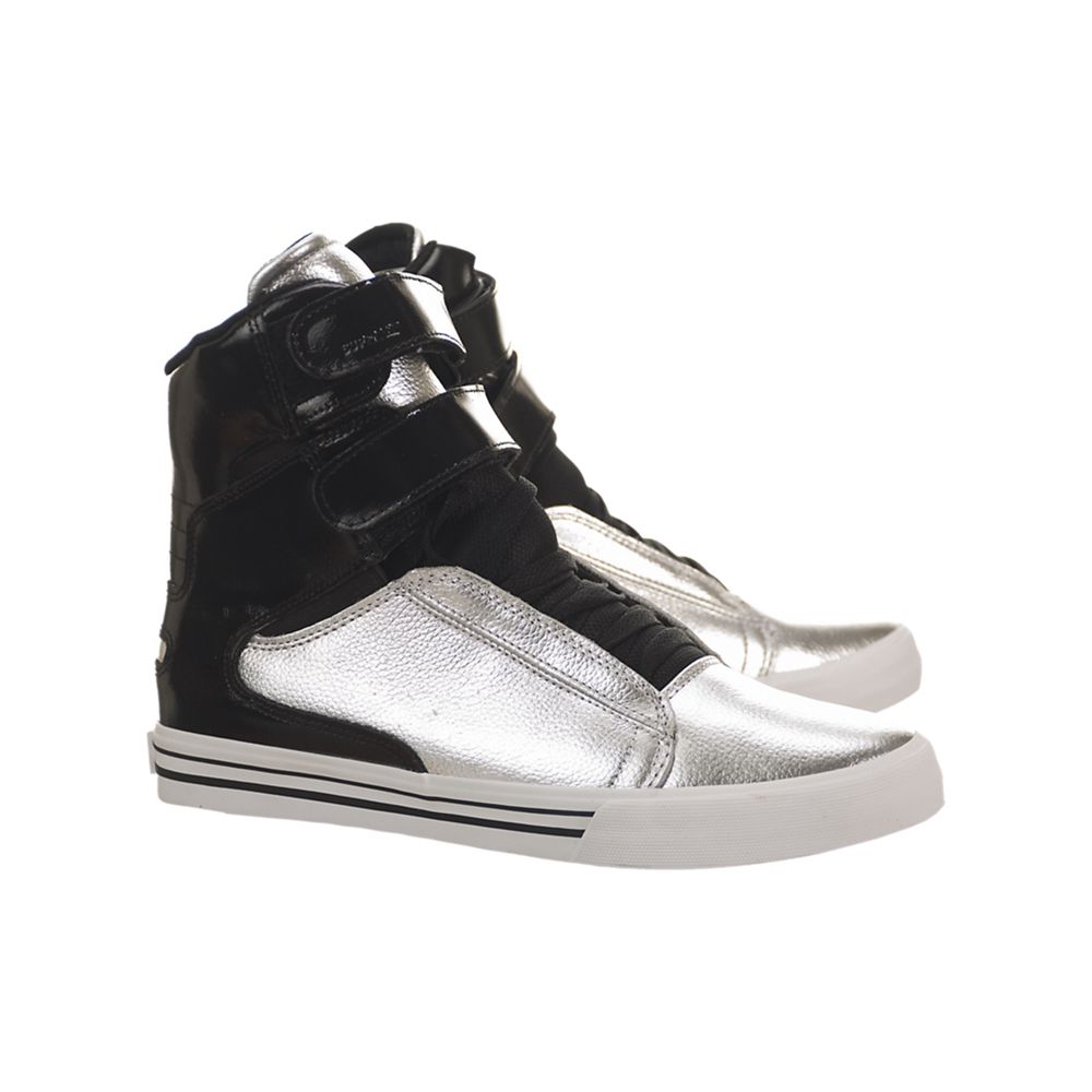 Baskets Montantes Supra Society II Noir Argent Black Homme | GYV-83688763